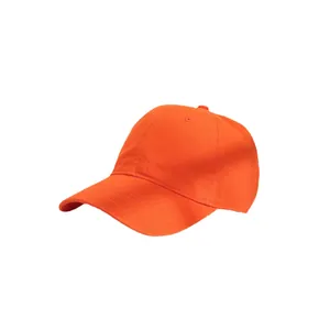 Gorra de béisbol de algodón de alta calidad en naranja vibrante con visera curva clásica