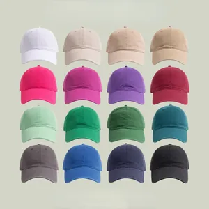 Casquette de Baseball Unisexe en Coton Couleur Unie Calotte Souple Visière Courbée Ajustable Pare-Soleil Chapeau à la Mode pour Hommes Femmes