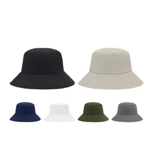 Collection of unisex cotton bucket hats in various solid colors for sun protection
