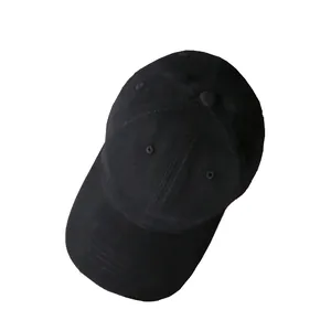 Klassische einfarbige schwarze Baseballkappe mit gebogener Krempe, lässiger Sonnenhut