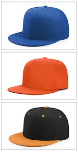 Muestra de diferentes colores para las gorras de béisbol snapback de hip hop de ala plana