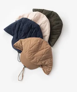 Winter gesteppte Ohrenschützer Helm-Innentextil in Marine, Braun, Grün und Beige