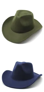 Sombreros de vaquero occidental de fieltro en colores verde oliva y azul marino