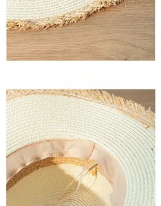 Close-up detail of vintage straw hat showing frayed edges and natural texture