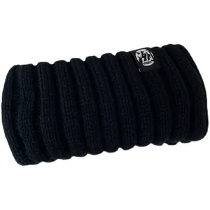 Vintage wide elastic knitted black headband for winter warmth and ear protection