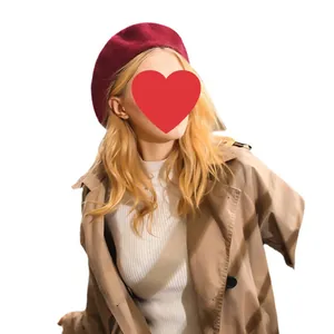 Classic wine red wool beret hat for women vintage winter style painter hat accessory