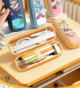 Estuche de papelería 3D con dibujos animados y gran capacidad de almacenamiento infantil