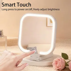 Tragbarer LED-Make-up-Spiegel für den Schreibtisch mit intelligenter Touch-Steuerung