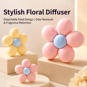 Flower Shaped Scented Sticker Air Freshener For Closet Wardrobe Shoe Cabinet Car Home Deodorizing ABS Fragrance Ornament Floral Decor