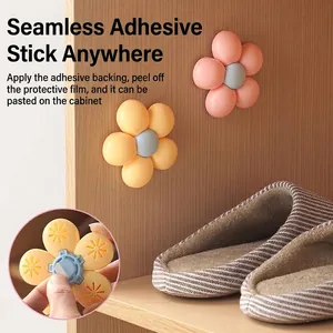 Flower shaped fragrance stickers for closets with adhesive backing for easy application