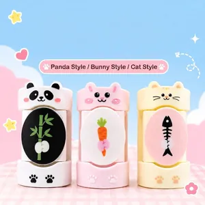 Set of cartoon animal needle-free quilt clips in panda, rabbit, and cat styles