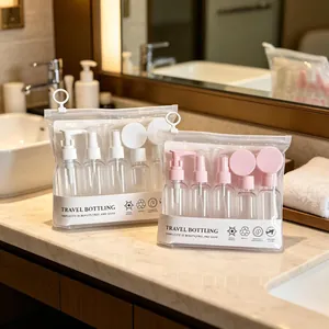 Tragbares Reise Nachfüllflaschen Set Auslaufsichere Sprüh Pumpflaschen Für Lotion Toner Creme Kosmetikbehälter Mit Aufbewahrungstasche