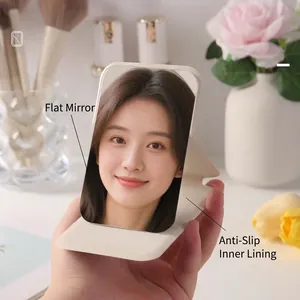 Portable folding makeup mirror with protective stand and high definition reflection