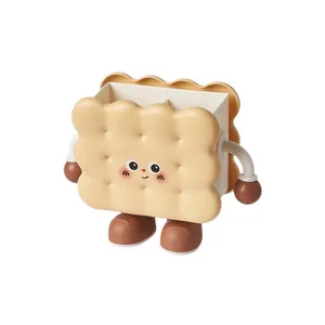 Cute cartoon biscuit shaped pencil holder and multipurpose desk organizer for students