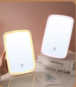 Specchio per trucco a LED portatile con modalità luce calda e fredda da tavolo