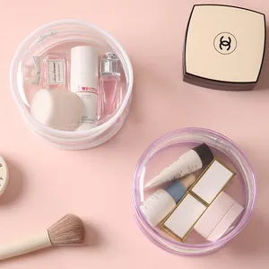 Tragbare Transparente Runde PVC Kosmetiktasche Wasserdichtes Makeup Tasche Reise Waschtasche Für Damen Und Herren