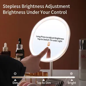 LED-Schminkspiegel mit einstellbarer dreifarbiger Beleuchtung und Touch-Steuerung