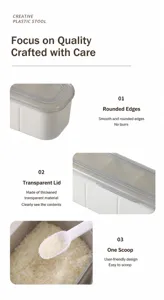 Points forts détaillés de la boîte de rangement pour épices à trois grilles avec couvercle