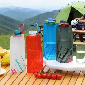 700ml Draagbare Opvouwbare Outdoor Waterzak PE Kunststof Hydratatiezak Met Karabijnhaak Voor Wandelen Fietsen Kamperen Klimmen Zak