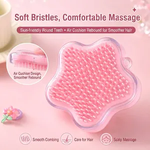 Tragbare süße rosa sternförmige Airbag-Massage-Haarkamm mit weichen Borsten und Glitzer