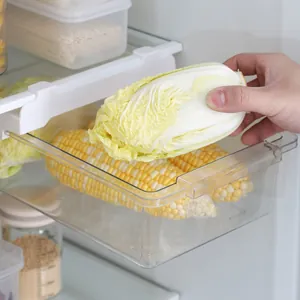 Caja organizadora transparente tipo cajón para nevera y almacenamiento de verduras