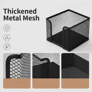Langlebiger Notizzettelhalter aus schwarzem Metallgitter für die Schreibtischorganisation