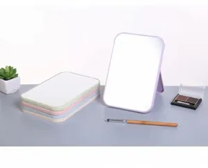 Miroir de maquillage de bureau pliable et portable en diverses couleurs pastel douces