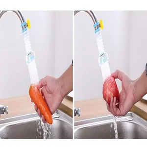 Flexible rotating faucet extender spray head for kitchen vegetable washing splash-proof