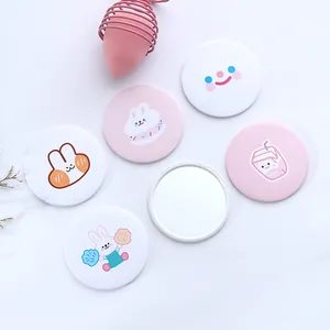 Specchio da Trucco Mini Portatile a Cartoni Animati Specchio Tascabile Rotondo per Studenti Ragazze Piccolo Specchio a Mano da Viaggio