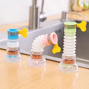 Draaibare Keukenkraan Anti-spat Kop Verlenging Intrekbare Waterbesparende Filter Met Klem Plastic Kraanmondstuk