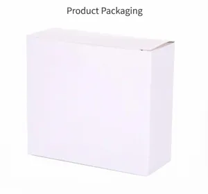 Professional minimalist white paper packaging box for round desktop alarm clock detail