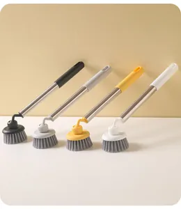 Colección de cepillos para platos de mango largo de acero inoxidable en cuatro colores