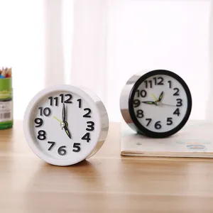 Creative Candy Color Round Square Alarm Clock Minimalist Silent Luminous Desktop Clock With 3D Big Numbers For Students Kids Home Decor