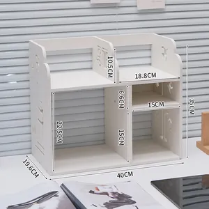Organizador de escritorio blanco multifuncional y estantería de almacenamiento 40x19.6x35cm