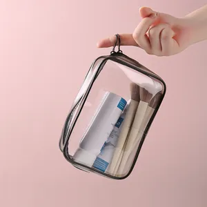 Transparente PVC-Kosmetiktasche wasserdicht mit Doppelreißverschluss für Reisen