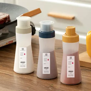Juego de tres botellas de 350 ml para especias de cocina y condimentos para barbacoa