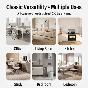 Minimalistischer Metall-Mülleimer geeignet für Büro, Wohnzimmer und Badezimmer Szenarien