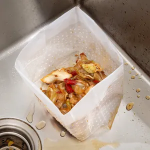 Sac filtrant jetable pour évier de cuisine pour les restes de nourriture avec filet.