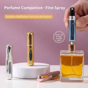 Tragbarer 5ml Parfümzerstäuber mit Bodenbefüllung und elegantem Metallic-Finish