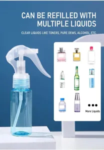 60ml portable blue plastic spray bottle with trigger pump for toner and alcohol