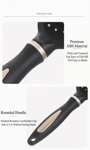 Macro del manico ergonomico della spazzola con dettagli in materiale ABS