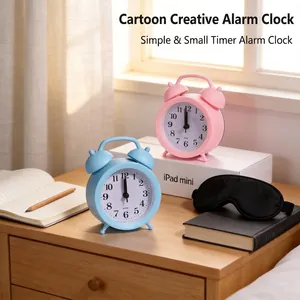 Creative Silent Alarm Clock For Bedroom Student Bedside Small Desktop Clock Minimalist Battery Operated Table Alarm Clock