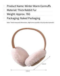 Produktspezifikationen für Plüsch-Winter-Ohrenschützer mit 15 cm Breite und Pelzdetail