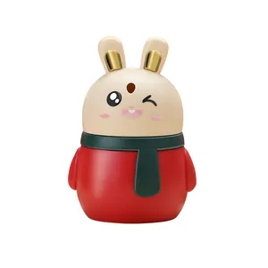 Cute cartoon rabbit-shaped automatic toothpick dispenser with push-to-pop function