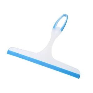 Limpiacristales doméstico azul y blanco con goma suave para limpieza de vidrios