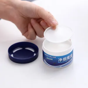 Effective car smoke eliminator air freshener solid balm for removing odors in white jar