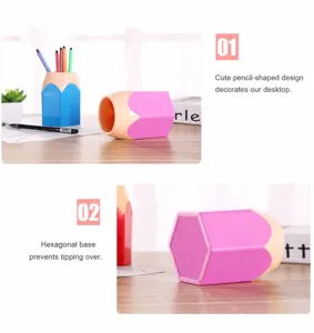Creatieve bureau-organizer in potloodvorm met een stabiele zeshoekige basis ontwerp