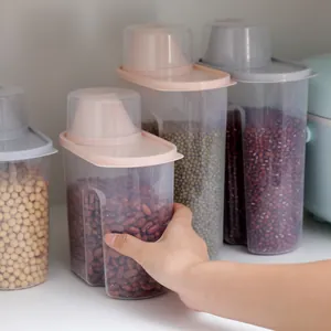 Moisture-proof sealed cereal storage containers with measuring cups for various grains