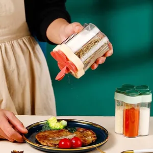 Multi-compartment seasoning jar with flower lid for kitchen spice storage and BBQ