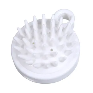Ergonomic white silicone scalp massage brush for deep hair washing and scalp care
